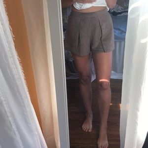 Brown suede shorts